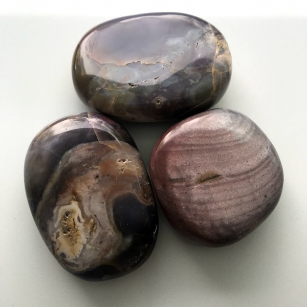 Purple Agate Palm Stone
