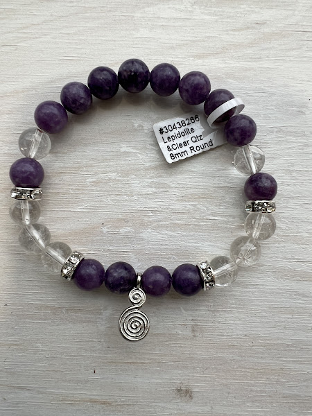 Lepidolite Healing Crystal Beads Bracelet – Moana Treasures